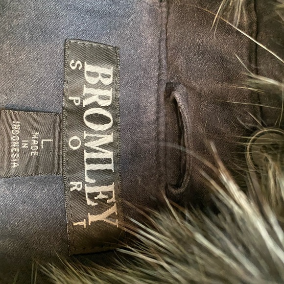 Bromley sport jacket ladies blue/grey with fur collar size L - Picture 7 of 10